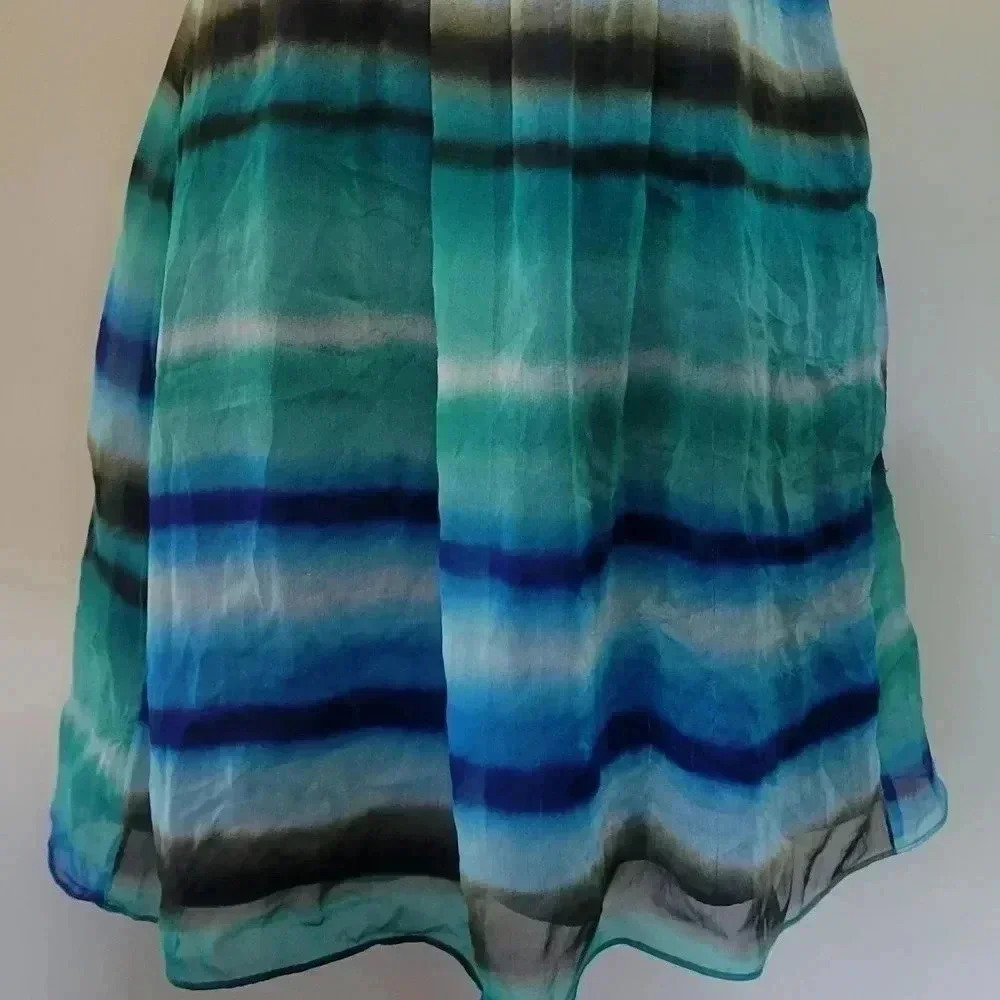 VTG 1990s The Limited Blue Green Mandarin V-Neck Sheath Dress Women's Size 4 - Picture 6 of 16